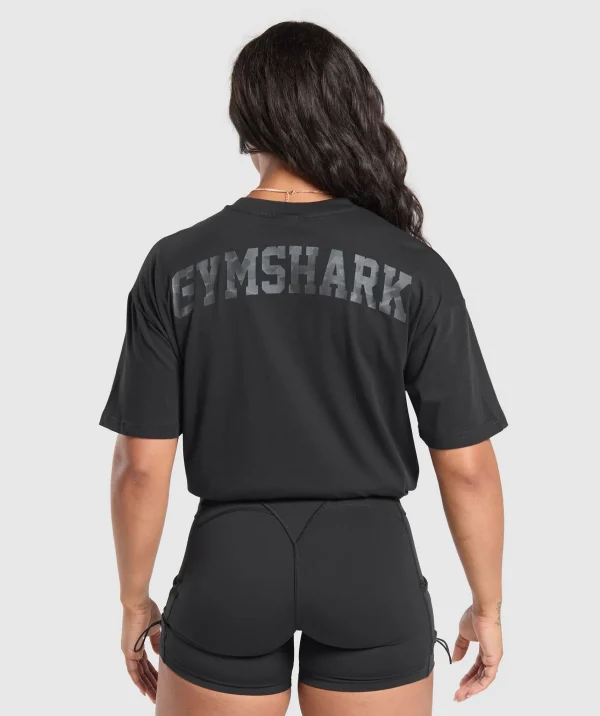 Fashion Gymshark Adapt Camo Graphic Oversized Top Black