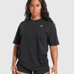 Fashion Gymshark Adapt Camo Graphic Oversized Top Black