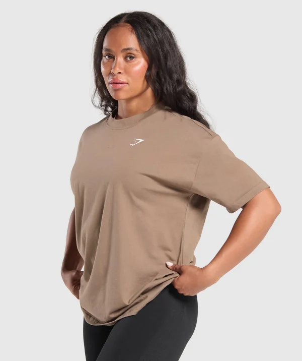 Discount Gymshark Adapt Camo Graphic Oversized Top SoulBrown