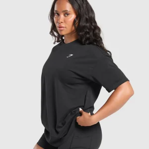 Fashion Gymshark Adapt Camo Graphic Oversized Top Black