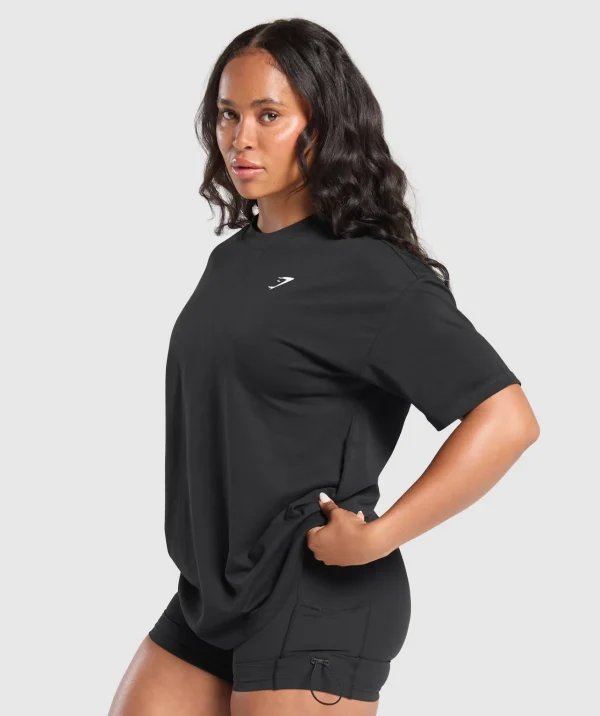 Fashion Gymshark Adapt Camo Graphic Oversized Top Black