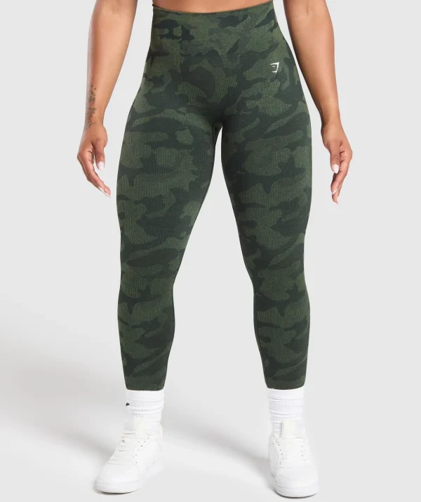 Hot Gymshark Adapt Camo Seamless Leggings VictoryGreen/ForceGreen