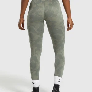 Best Gymshark Adapt Camo Seamless Leggings UnitGreen/ChalkGreen