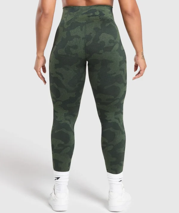 Hot Gymshark Adapt Camo Seamless Leggings VictoryGreen/ForceGreen