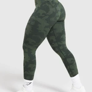 Hot Gymshark Adapt Camo Seamless Leggings VictoryGreen/ForceGreen