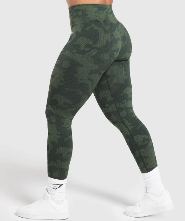 Hot Gymshark Adapt Camo Seamless Leggings VictoryGreen/ForceGreen