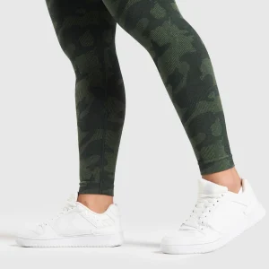 Hot Gymshark Adapt Camo Seamless Leggings VictoryGreen/ForceGreen