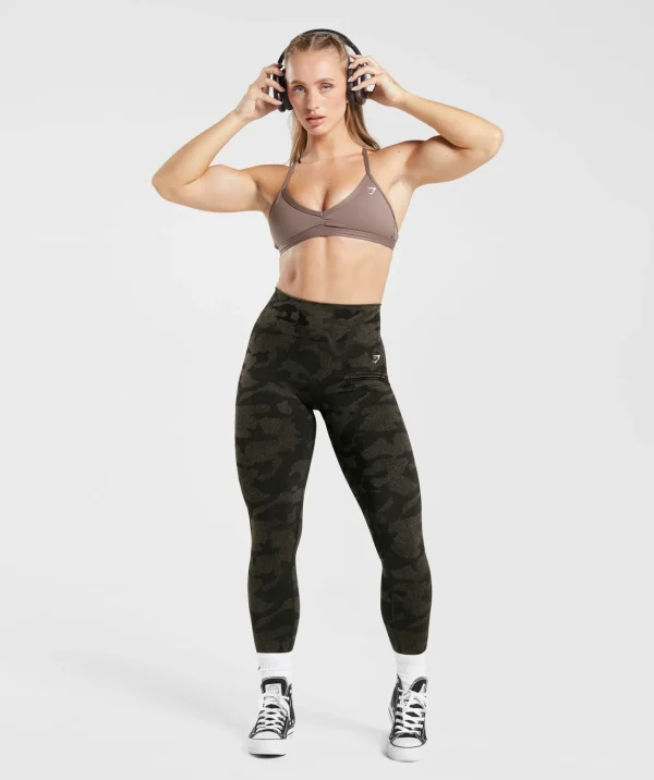 Discount Gymshark Adapt Camo Seamless Ribbed Leggings Black/CamoBrown