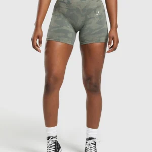 New Gymshark Adapt Camo Seamless Shorts UnitGreen/ChalkGreen