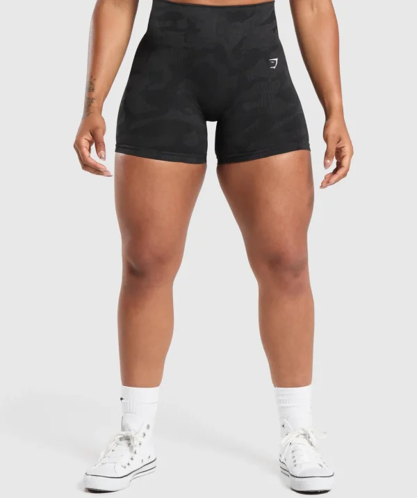 Discount Gymshark Adapt Camo Seamless Shorts Black/AsphaltGrey