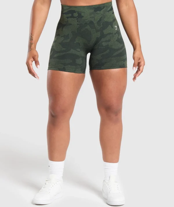 Fashion Gymshark Adapt Camo Seamless Shorts VictoryGreen/ForceGreen