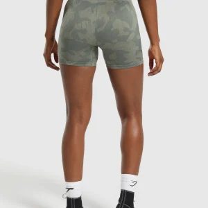 New Gymshark Adapt Camo Seamless Shorts UnitGreen/ChalkGreen