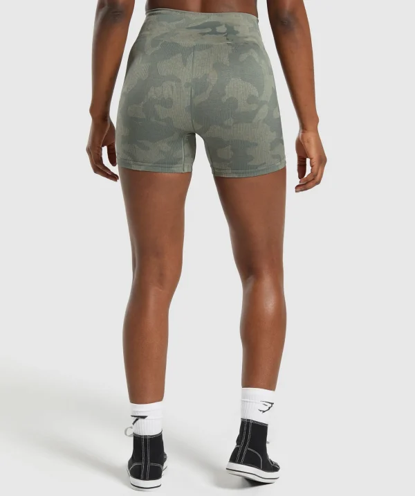 New Gymshark Adapt Camo Seamless Shorts UnitGreen/ChalkGreen