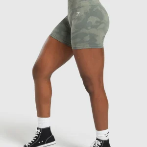 New Gymshark Adapt Camo Seamless Shorts UnitGreen/ChalkGreen