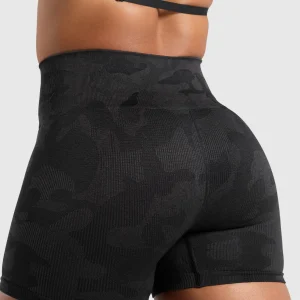 Discount Gymshark Adapt Camo Seamless Shorts Black/AsphaltGrey