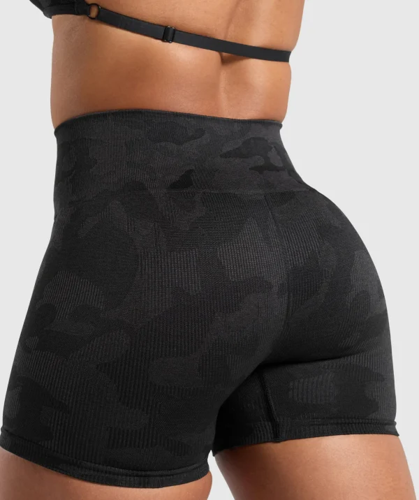 Discount Gymshark Adapt Camo Seamless Shorts Black/AsphaltGrey