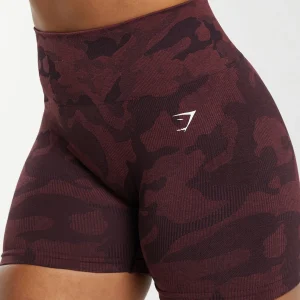 Online Gymshark Adapt Camo Seamless Shorts PlumBrown/BurgundyBrown