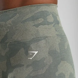 New Gymshark Adapt Camo Seamless Shorts UnitGreen/ChalkGreen