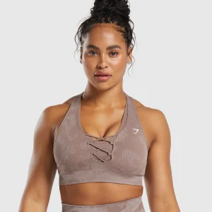 Fashion Gymshark Adapt Camo Seamless Sports Bra- Mocha Mauve/Stone Pink