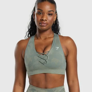 Online Gymshark Adapt Camo Seamless Sports Bra UnitGreen/ChalkGreen