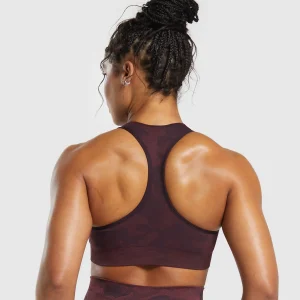 Online Gymshark Adapt Camo Seamless Sports Bra PlumBrown/BurgundyBrown