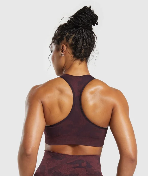 Online Gymshark Adapt Camo Seamless Sports Bra PlumBrown/BurgundyBrown