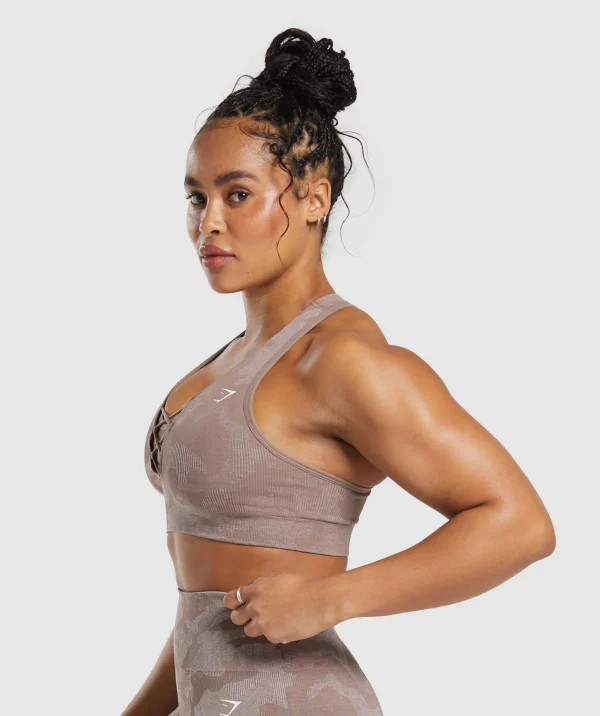 Fashion Gymshark Adapt Camo Seamless Sports Bra- Mocha Mauve/Stone Pink