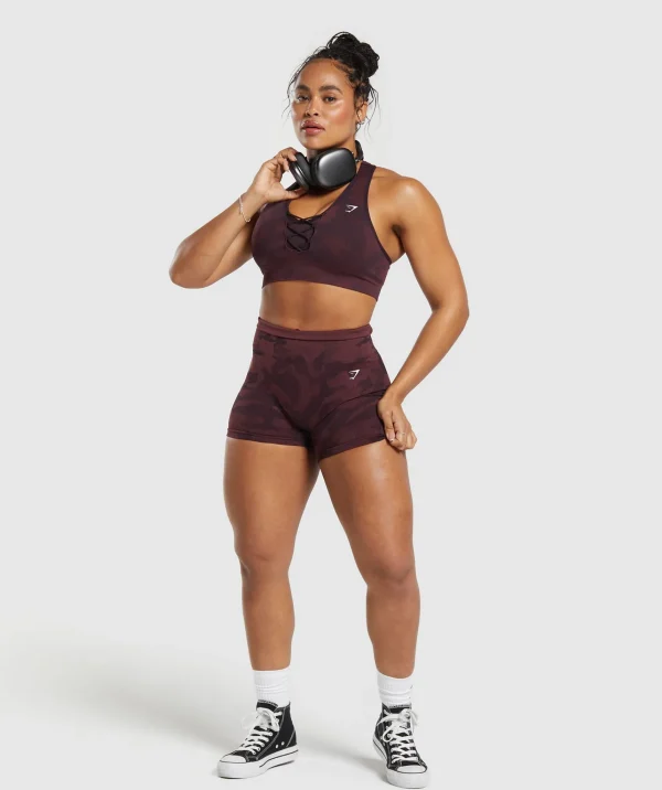 Online Gymshark Adapt Camo Seamless Sports Bra PlumBrown/BurgundyBrown