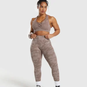 Fashion Gymshark Adapt Camo Seamless Sports Bra- Mocha Mauve/Stone Pink