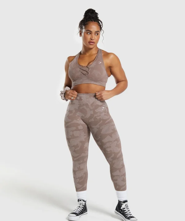 Fashion Gymshark Adapt Camo Seamless Sports Bra- Mocha Mauve/Stone Pink