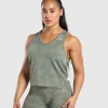 Outlet Gymshark Adapt Camo Seamless Tank UnitGreen/ChalkGreen