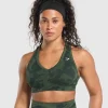 Clearance Gymshark Adapt Camo Sports Bra VictoryGreen/ForceGreen