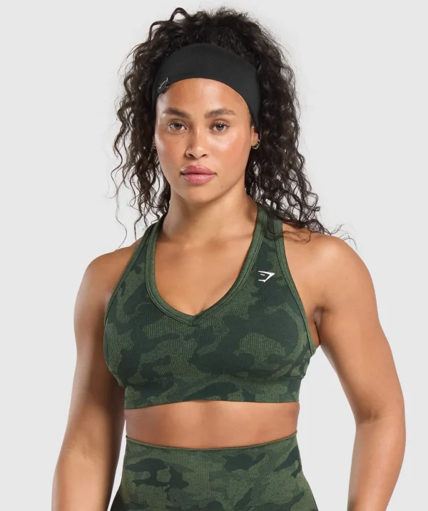 Clearance Gymshark Adapt Camo Sports Bra VictoryGreen/ForceGreen