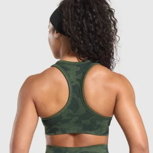 Clearance Gymshark Adapt Camo Sports Bra VictoryGreen/ForceGreen