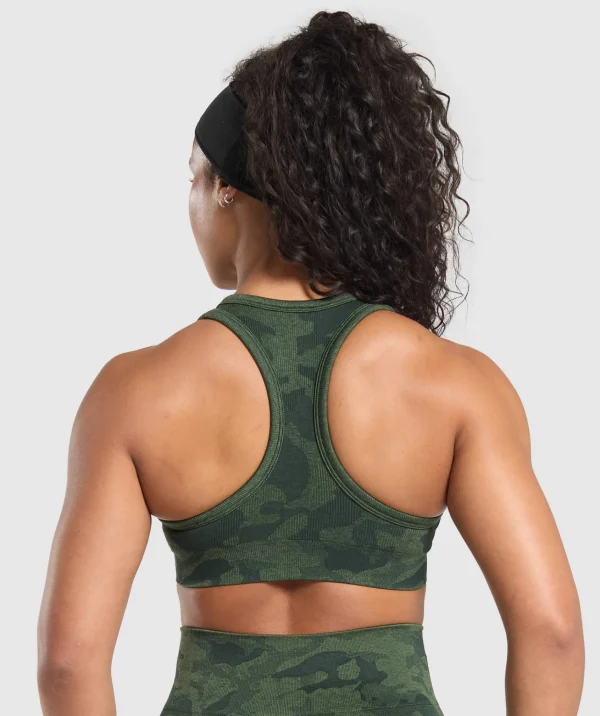 Clearance Gymshark Adapt Camo Sports Bra VictoryGreen/ForceGreen