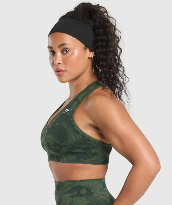 Clearance Gymshark Adapt Camo Sports Bra VictoryGreen/ForceGreen