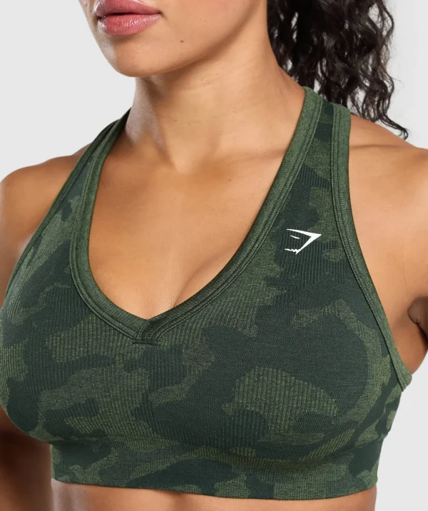 Clearance Gymshark Adapt Camo Sports Bra VictoryGreen/ForceGreen