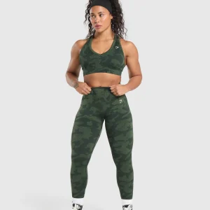 Clearance Gymshark Adapt Camo Sports Bra VictoryGreen/ForceGreen