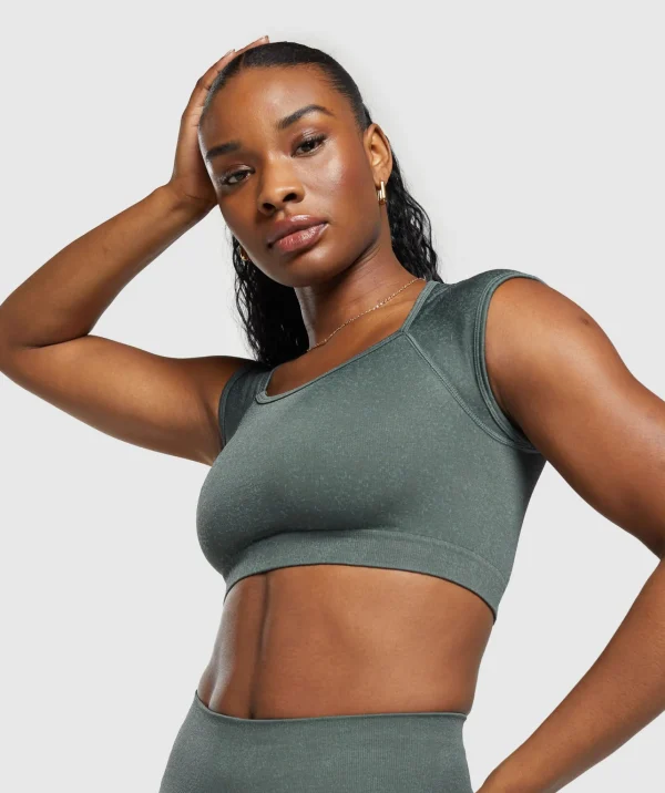 Discount Gymshark Adapt Fleck Seamless Crop Top SlateTeal/CargoTeal