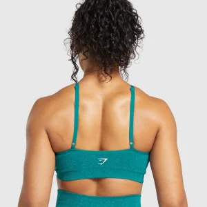 Clearance Gymshark Adapt Fleck Seamless Halterneck Bralette OceanTeal/ArtificialTeal