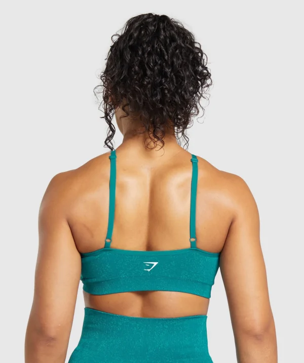 Clearance Gymshark Adapt Fleck Seamless Halterneck Bralette OceanTeal/ArtificialTeal