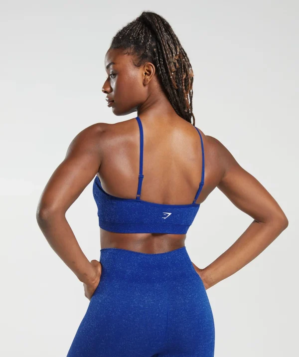 Discount Gymshark Adapt Fleck Seamless Halterneck Bralette CobaltBlue/IrisBlue