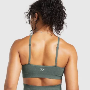 Sale Gymshark Adapt Fleck Seamless Halterneck Bralette- Slate Teal/Cargo Teal