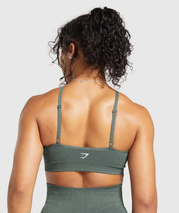 Sale Gymshark Adapt Fleck Seamless Halterneck Bralette- Slate Teal/Cargo Teal