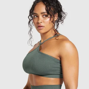 Sale Gymshark Adapt Fleck Seamless Halterneck Bralette- Slate Teal/Cargo Teal