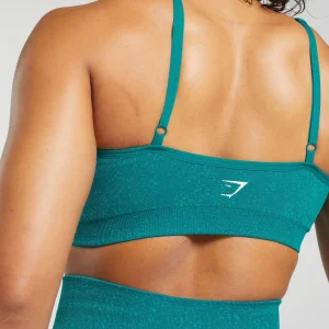 Clearance Gymshark Adapt Fleck Seamless Halterneck Bralette OceanTeal/ArtificialTeal