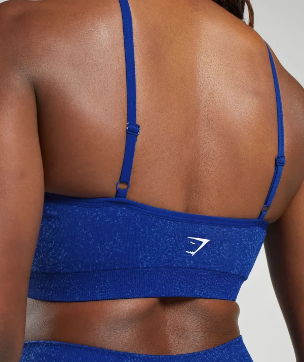 Discount Gymshark Adapt Fleck Seamless Halterneck Bralette CobaltBlue/IrisBlue