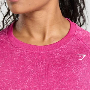 Sale Gymshark Adapt Fleck Seamless Long Sleeve Crop Top WinningPink/SourPink