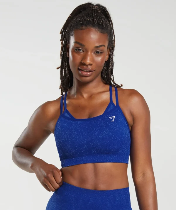 New Gymshark Adapt Fleck Seamless Sports Bra CobaltBlue/IrisBlue