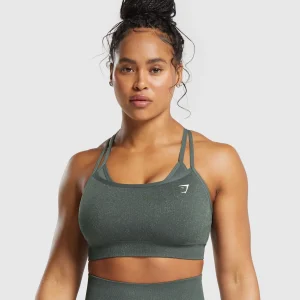 Discount Gymshark Adapt Fleck Seamless Sports Bra SlateTeal/CargoTeal